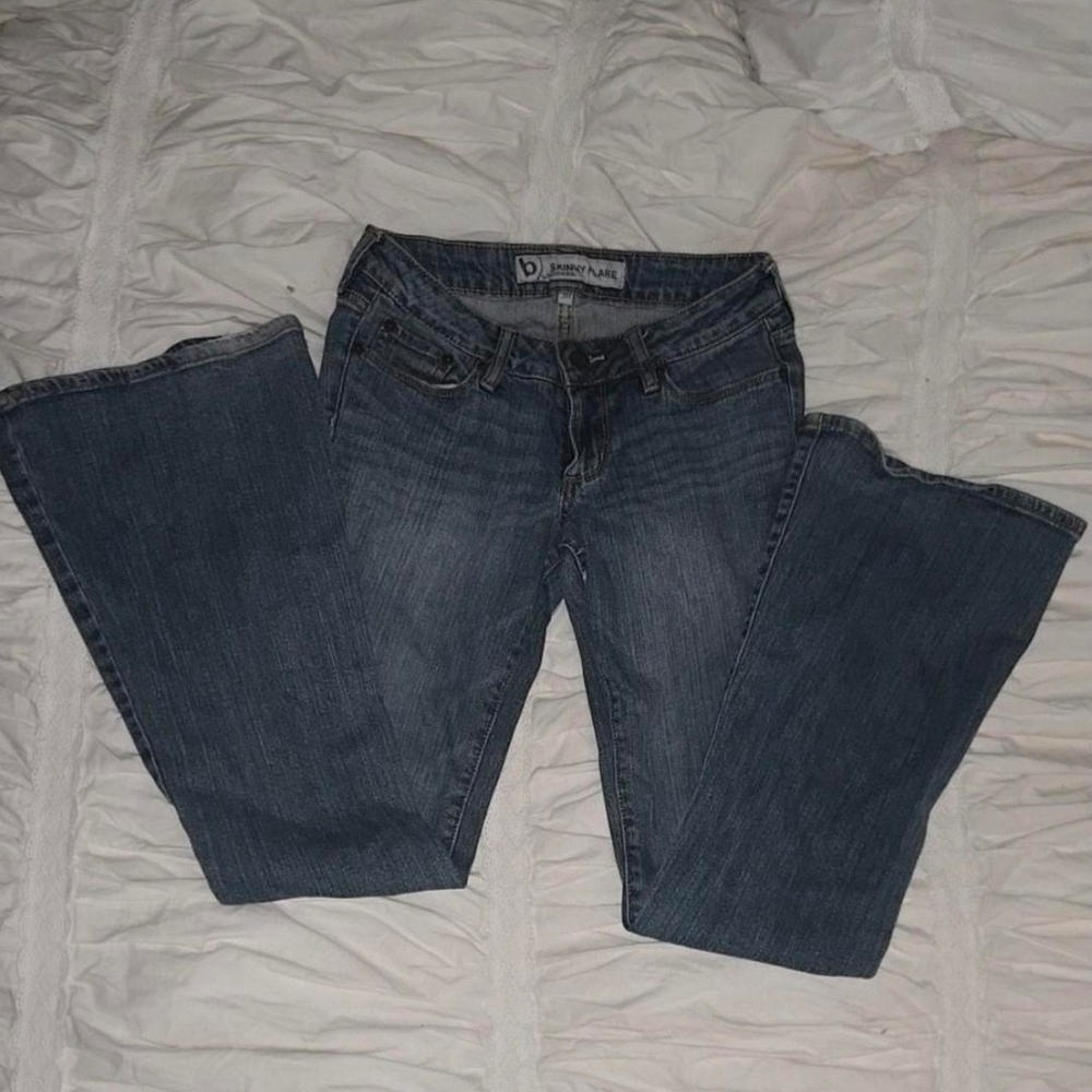 Bullhead Blue Vintage Low Rise Flare Leg Jeans